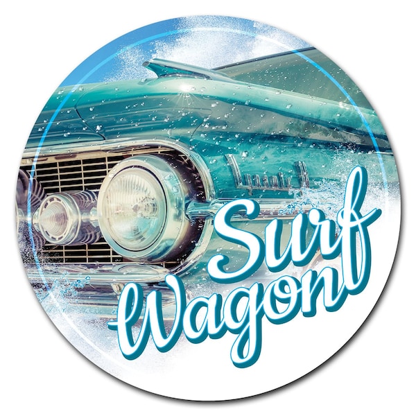 Signmission Surf Wagon Circle Vinyl Laminated Decal D-24-CIR-Surf Wagon - main